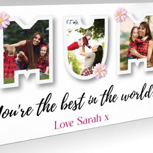 Personalised Photo Canvas Mothers Day Gifts For Mum Birthday Presents From Daughter & Son Custom Photo Picture Frame For Mum, Nan, Grandmother Keepsake Gift (Mum Photo)