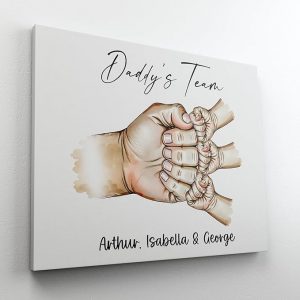 Star Online Personalised Fist Bump Wall Canvas Father's Day, Birthday Gift for Dad To Be, Daddy, Grandad