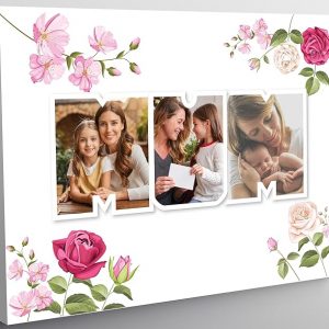 Star Online Personalised Mothers Day Canvas Picture Prints Framed Custom Photos Gifts Living Hallway Bedroom Room Family Wall Art Decor 40CM X 30CM (Mothers Day Mum Floral)