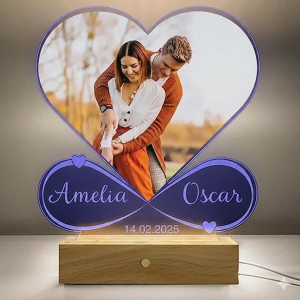 Personalised Valentine's Infinity Heart Night Light