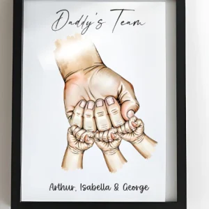 Personalised Fist Bump Daddy’s Team Print