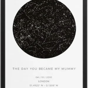 Personalised “The Day You Became My Mum” Star Map Print